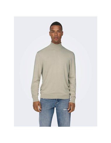 JERSEY DE CUELLO VUELTO ONSWYLER Silver Lining/Beige