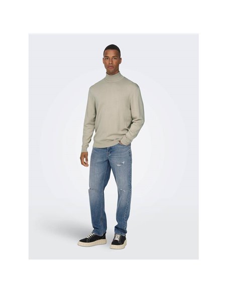 JERSEY DE CUELLO VUELTO ONSWYLER Silver Lining/Beige