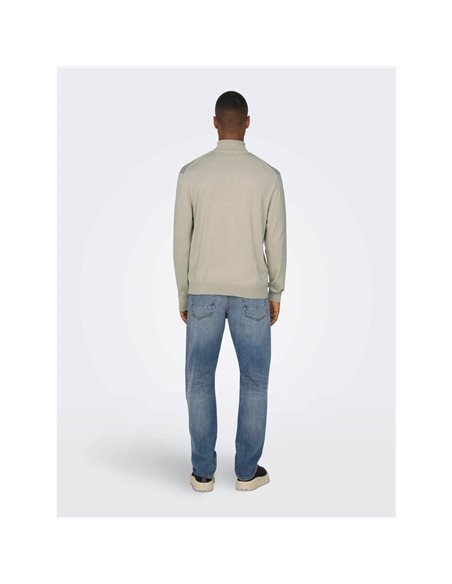 JERSEY DE CUELLO VUELTO ONSWYLER Silver Lining/Beige