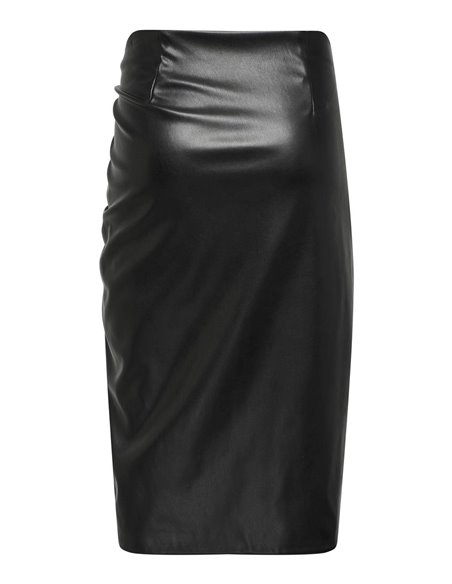 FALDA MIDI CUERO onlMIA Black/Negro
