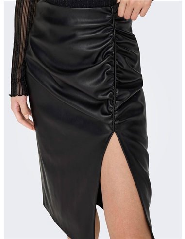 FALDA MIDI CUERO onlMIA Black/Negro