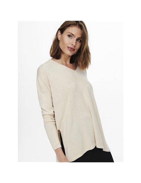 JERSEY CUELLO PICO onlAMALIA Pumice Stone/Beige