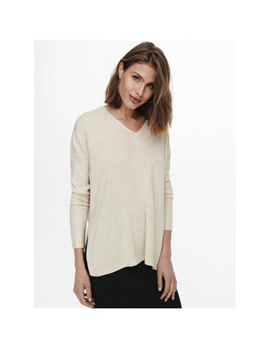 JERSEY CUELLO PICO onlAMALIA Pumice Stone/Beige