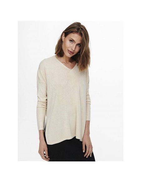 JERSEY CUELLO PICO onlAMALIA Pumice Stone/Beige