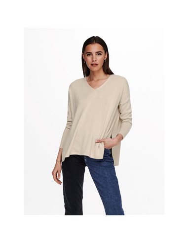 JERSEY CUELLO PICO onlAMALIA Pumice Stone/Beige