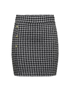 FALDA onlTIT BUTTON Black/Silver - Negro/Plata