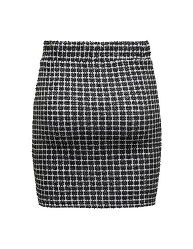 FALDA onlTIT BUTTON Black/Silver - Negro/Plata