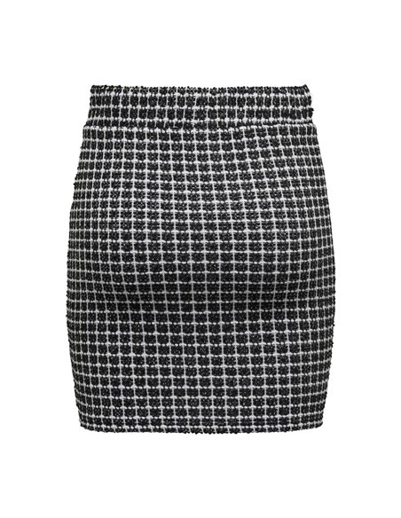 FALDA onlTIT BUTTON Black/Silver - Negro/Plata