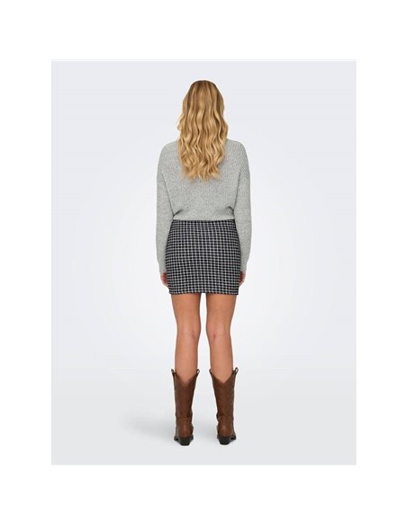 FALDA onlTIT BUTTON Black/Silver - Negro/Plata