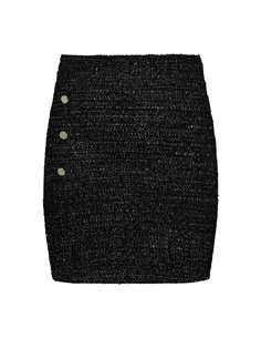 FALDA onlTIT BUTTON Black/Cloud - Negro/Blanco
