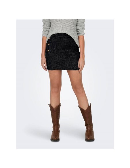FALDA onlTIT BUTTON Black/Cloud - Negro/Blanco
