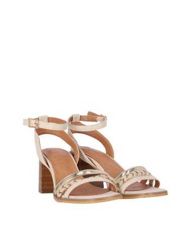 SANDALIA DE TACÓN MEDIO CLARITA 01 CHIKA10 Beige/Beige