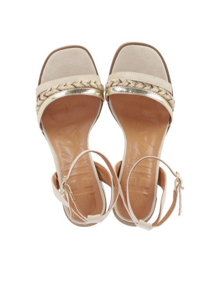 SANDALIA DE TACÓN MEDIO CLARITA 01 CHIKA10 Beige/Beige