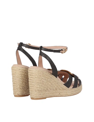 SANDALIA DE CUÑA VIOLETA 11 CHIKA10 Negro