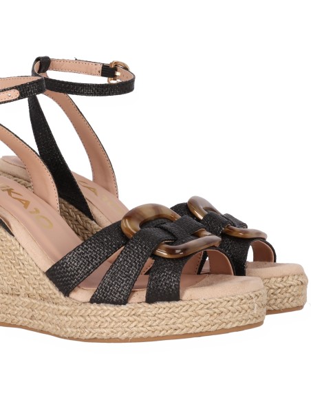 SANDALIA DE CUÑA VIOLETA 11 CHIKA10 Negro
